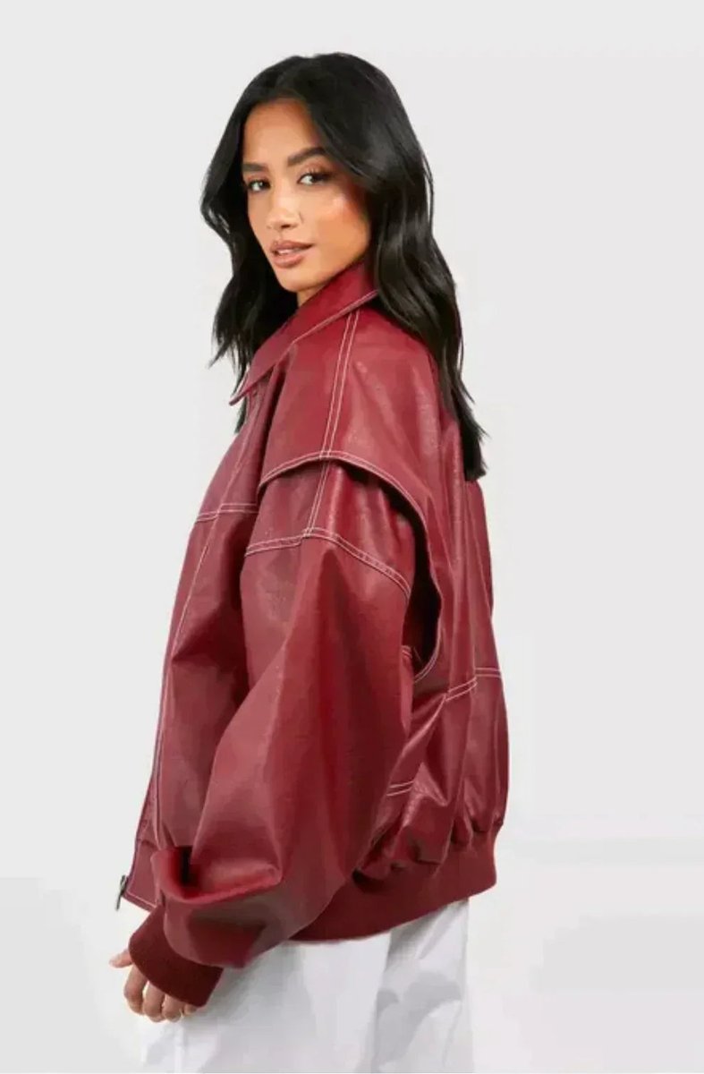 Renée Oversized Bomber mit Kontrastnähten – Ansicht 6