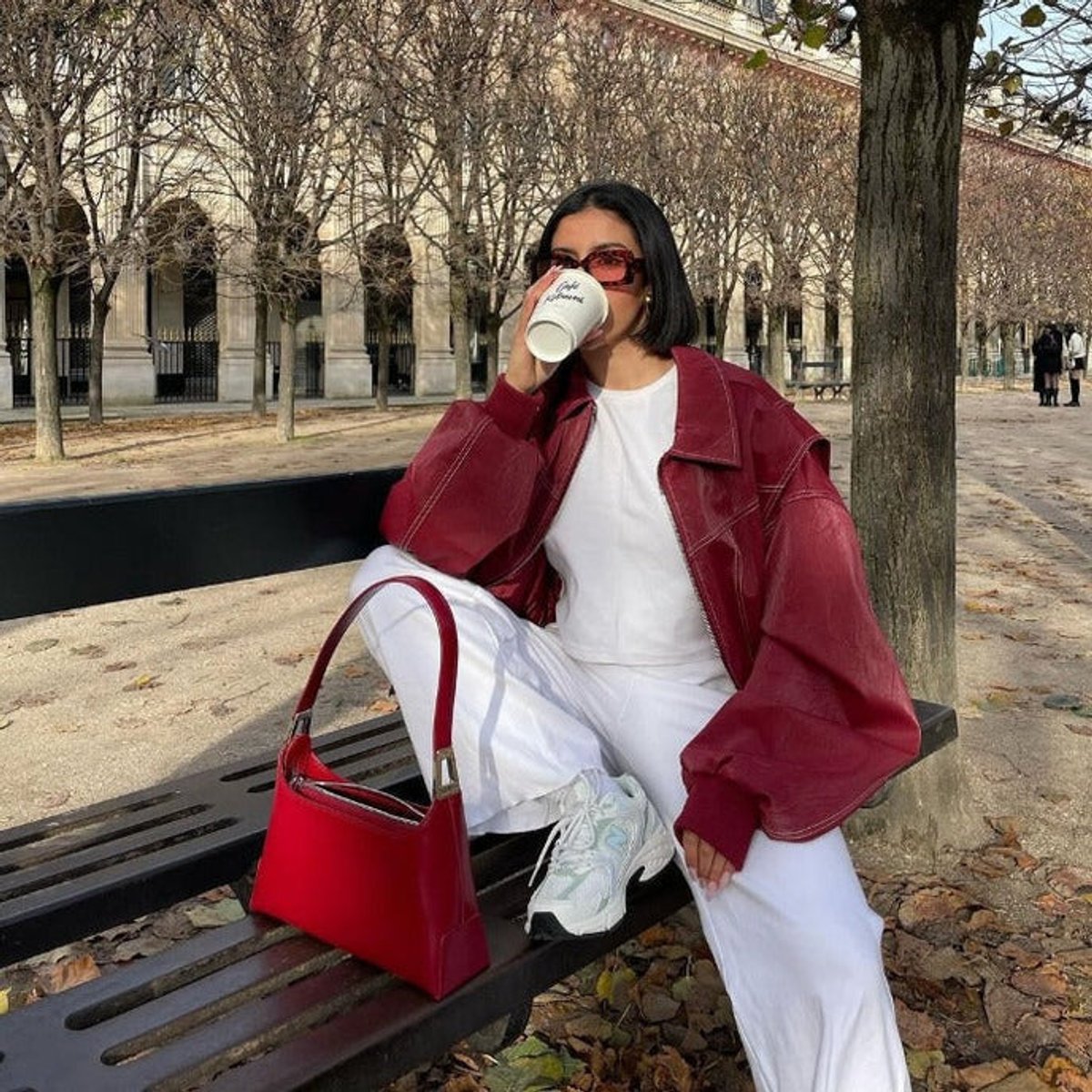Renée Oversized Bomber mit Kontrastnähten – Ansicht 8