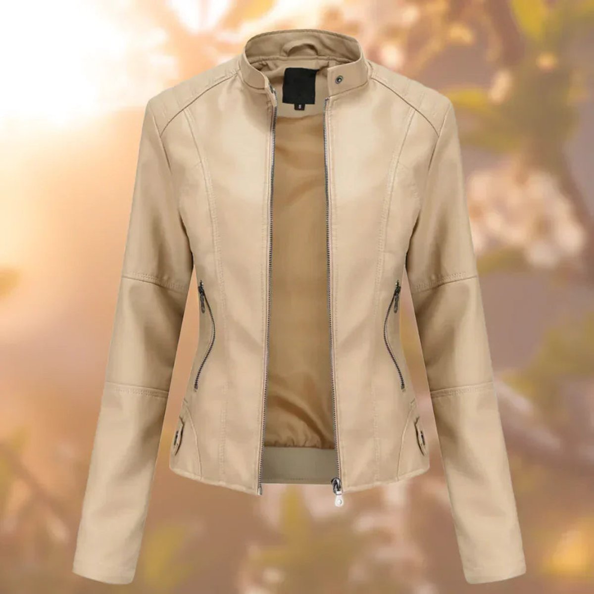 Larissa Slim-Fit Moto-Jacke – Ansicht 4