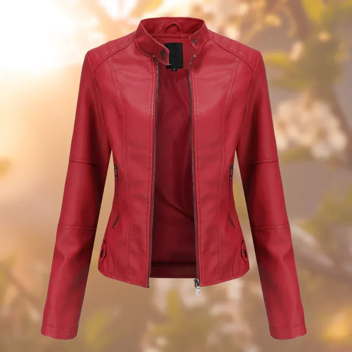 Larissa Slim-Fit Moto-Jacke – Ansicht 5