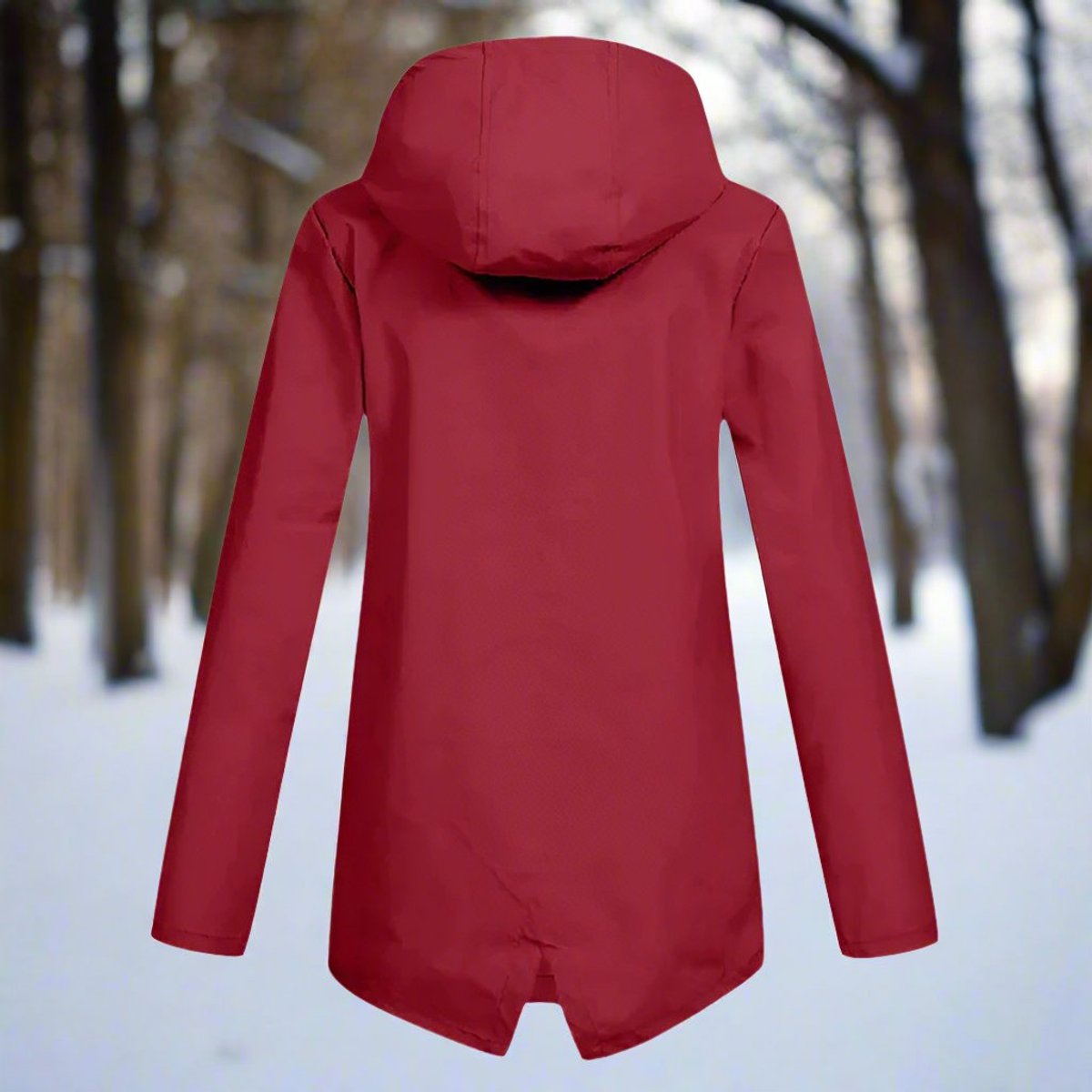 Lorraine Wasserabweisende Regenjacke (Lang) mit Kapuze – Ansicht 13