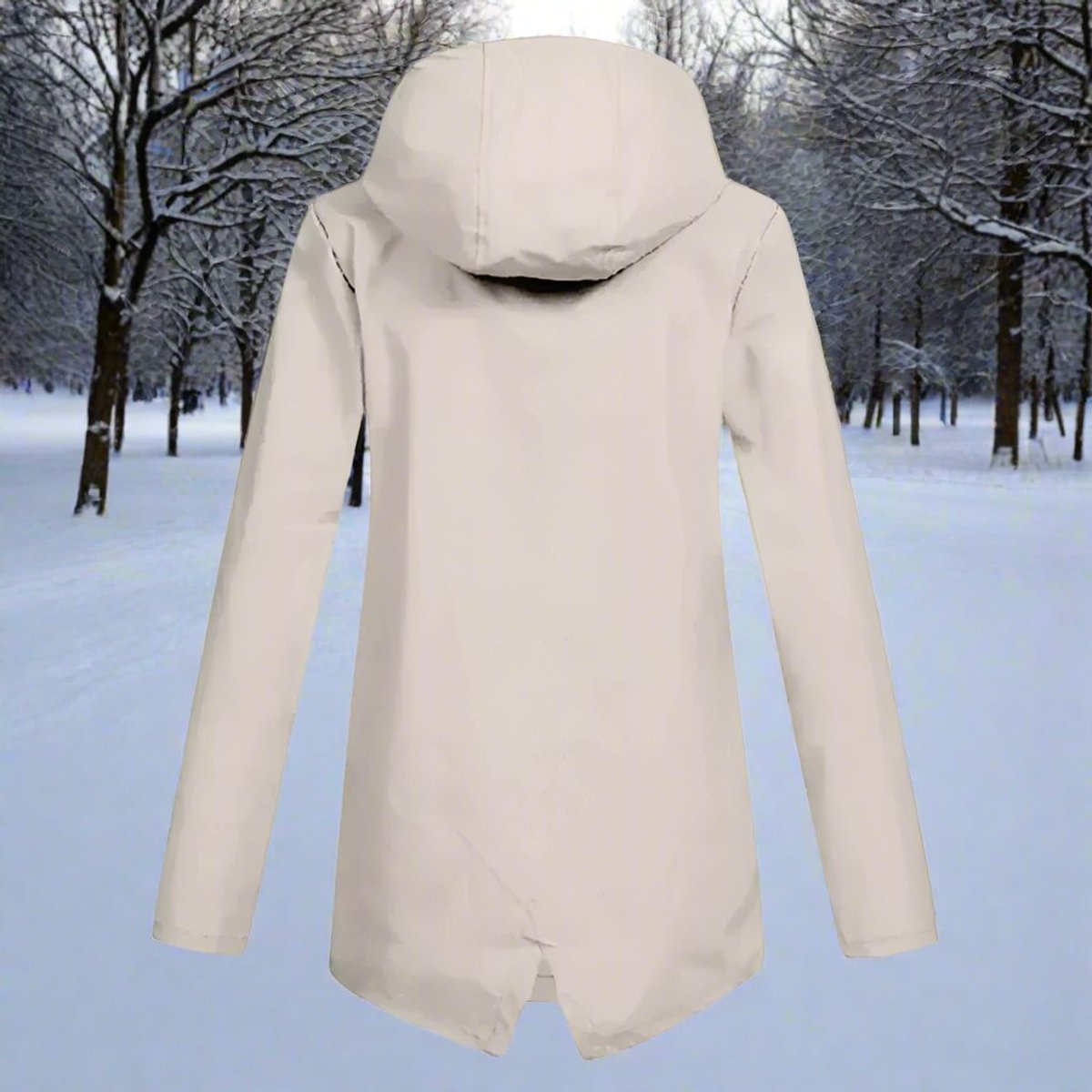 Lorraine Wasserabweisende Regenjacke (Lang) mit Kapuze – Ansicht 8