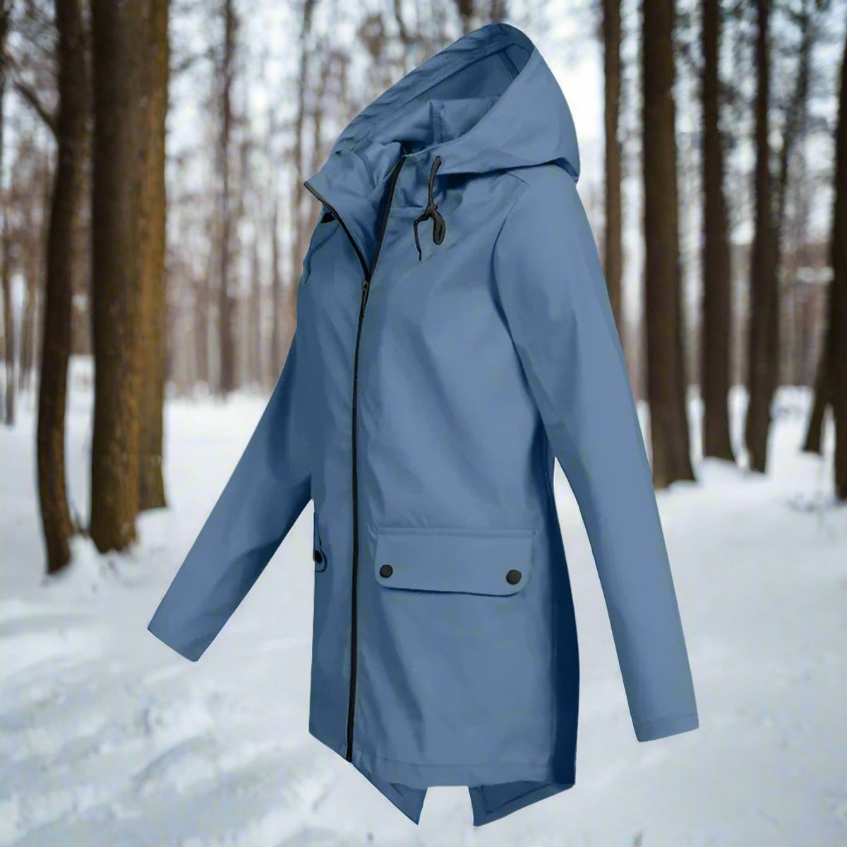 Lorraine Wasserabweisende Regenjacke (Lang) mit Kapuze – Ansicht 9