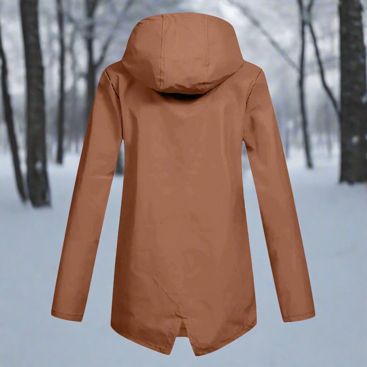 Lorraine Wasserabweisende Regenjacke (Lang) mit Kapuze – Ansicht 12