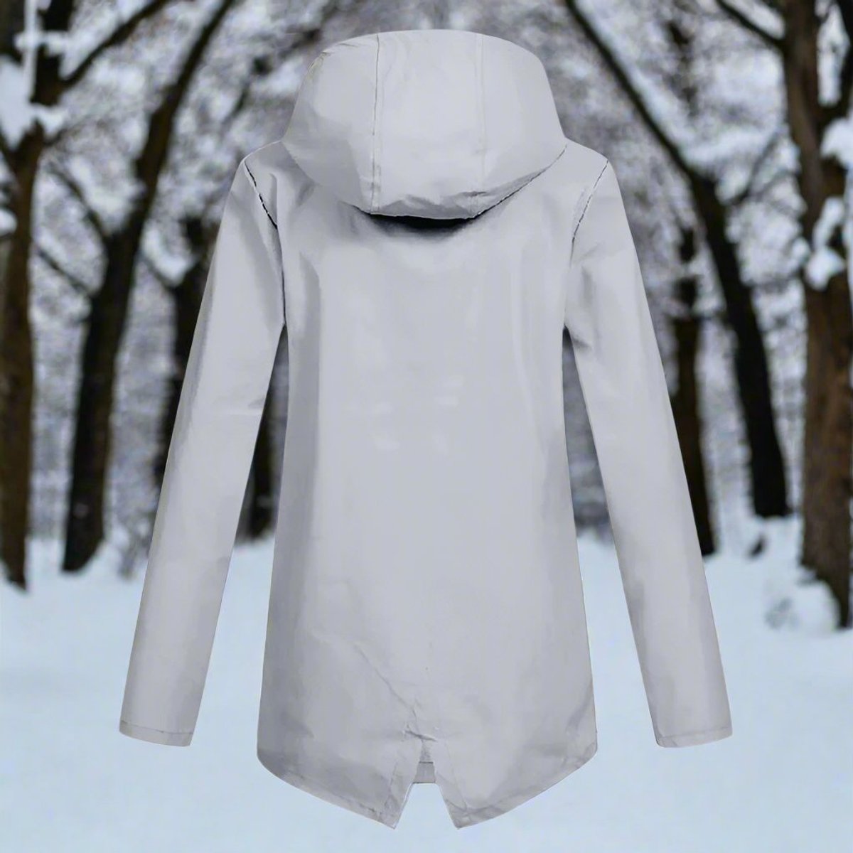 Lorraine Wasserabweisende Regenjacke (Lang) mit Kapuze – Ansicht 14